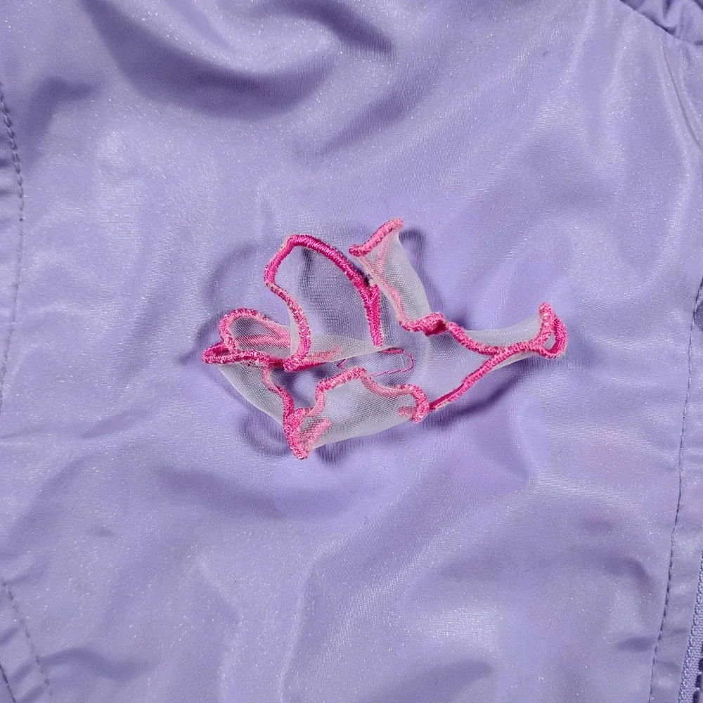 Vintage Nick Jr Dora the Explorer Girls Purple Hooded Windbreaker Jacket Size 5T